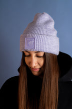 Beanie "still here" lavender soft rib