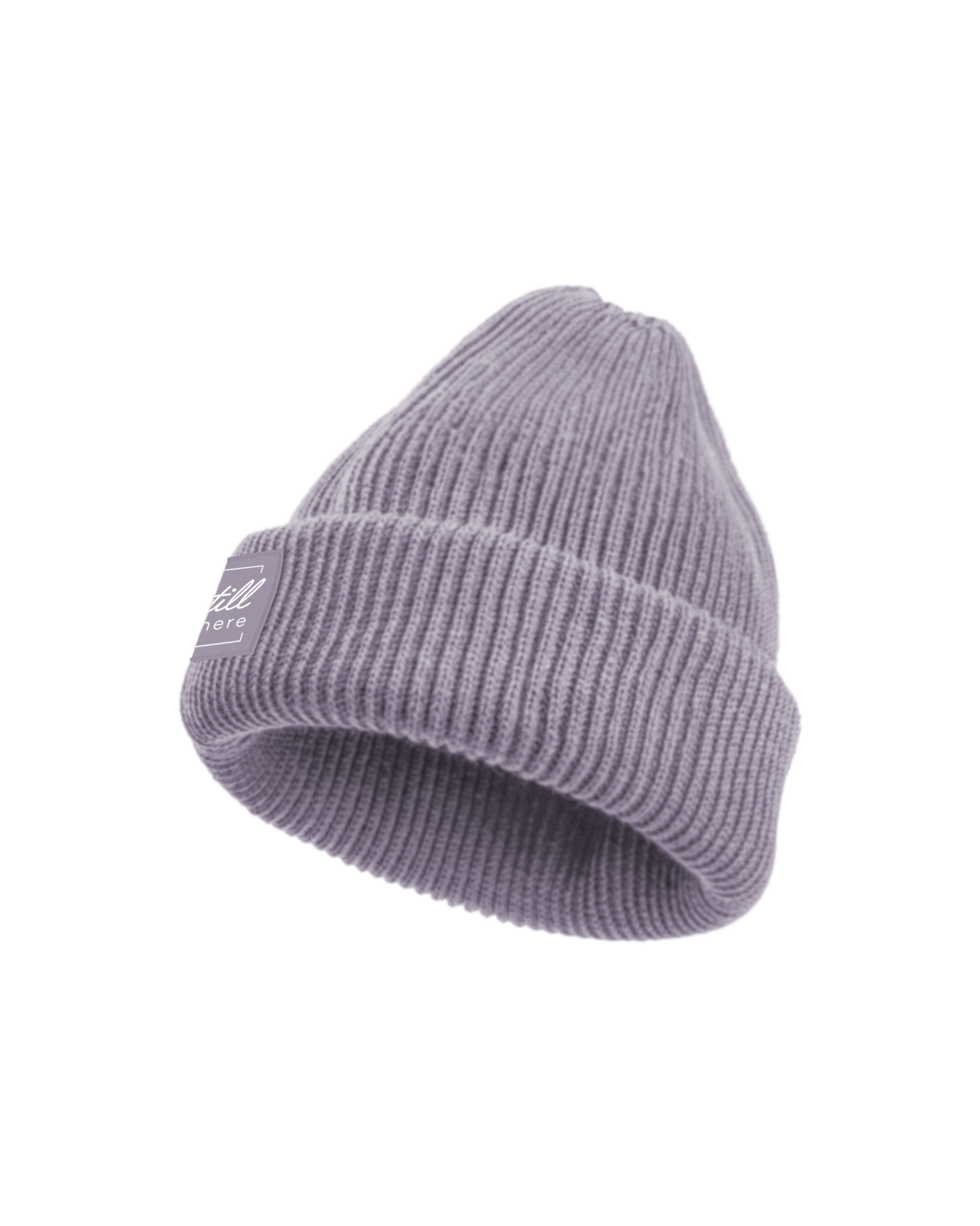 Beanie "still here" lavender soft rib